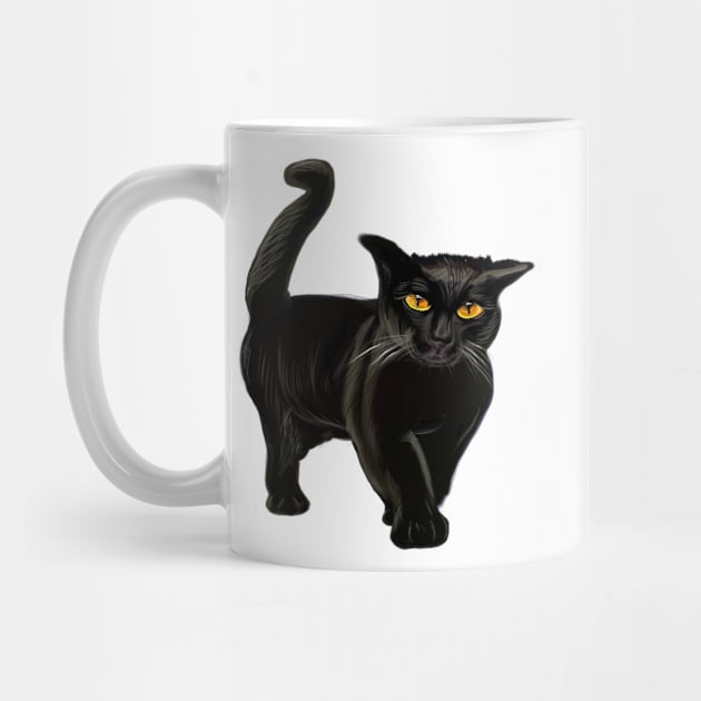 Cat themed Gifts for women and men. Black cat by Artonmytee